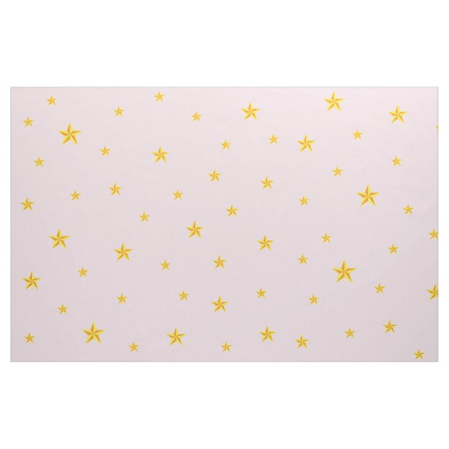 Scattered Golden Yellow Stars on Light Pink Fabric (Fat Quarter)