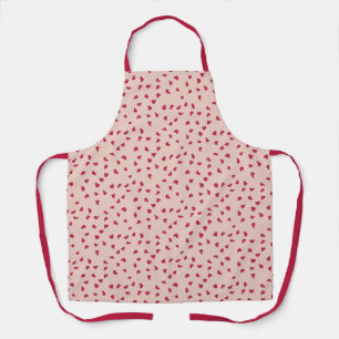 Scattered Heart Doodles Peach Valentine's Day Apron