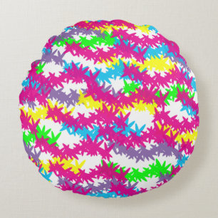 Scattered Jacks -Pop of Florecent Effect Design Round Cushion