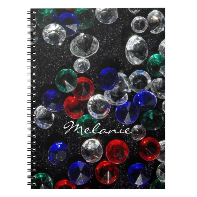 Scattered Jewels and Gemstones Personalised Notebook (Front)