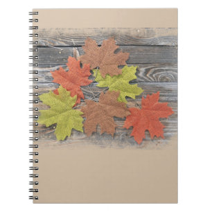 Scattered leaves spiral notebook