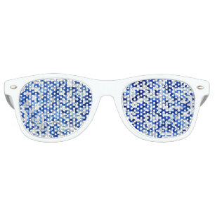 Scattered many small squares, shades of blue white