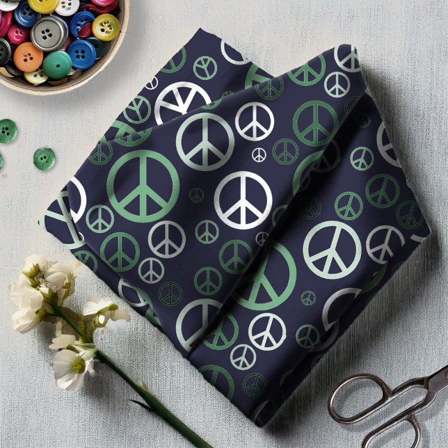 Scattered Peace Signs Green ID1075 Fabric (Creator Uploaded)