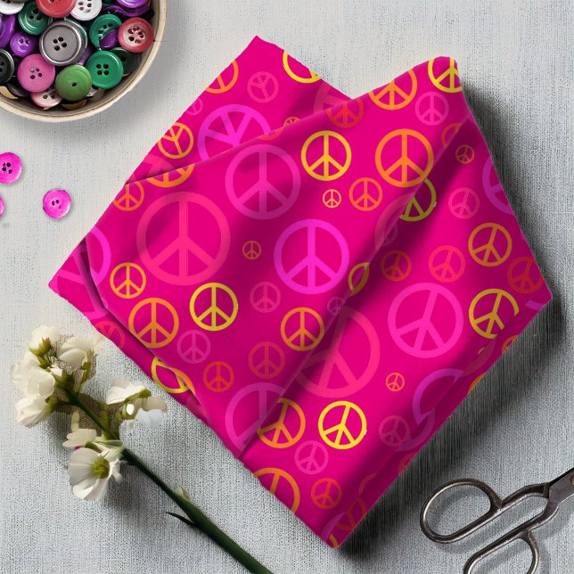 Scattered Peace Signs Pink ID1075 Fabric (Creator Uploaded)