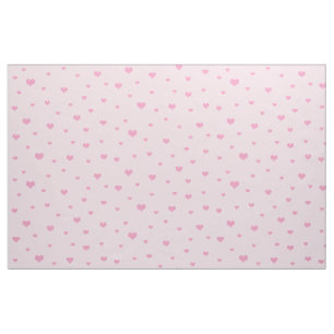 Scattered Pink Hearts on Light Pink Fabric