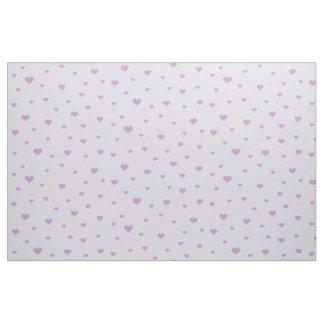Scattered Purple Hearts on Light Lilac Colour Fabric