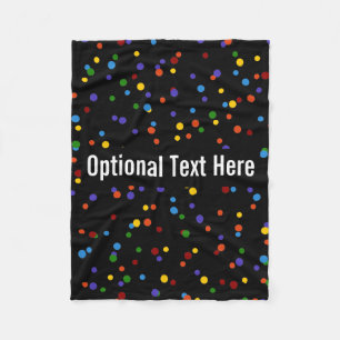 Scattered Rainbow Dots Pattern Fleece Blanket