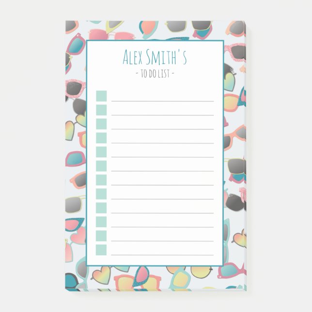 Scattered Retro Sunglasses Kids Post-it Notes (Front)
