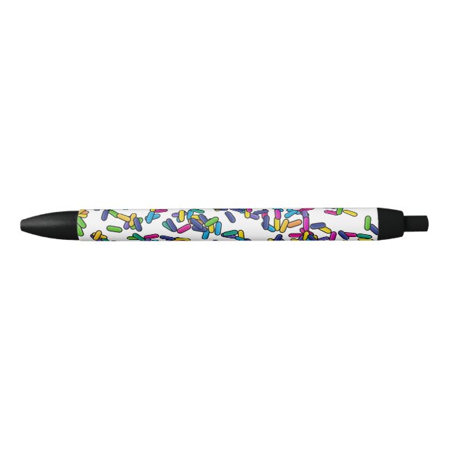 Scattered Sprinkles Pattern Black Ink Pen (Front)