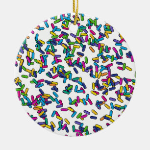 Scattered Sprinkles Pattern Ceramic Tree Decoration