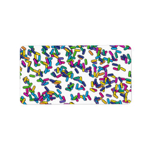 Scattered Sprinkles Pattern Label