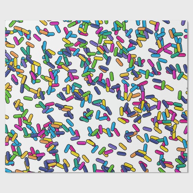 Scattered Sprinkles Pattern Wrapping Paper (Flat)