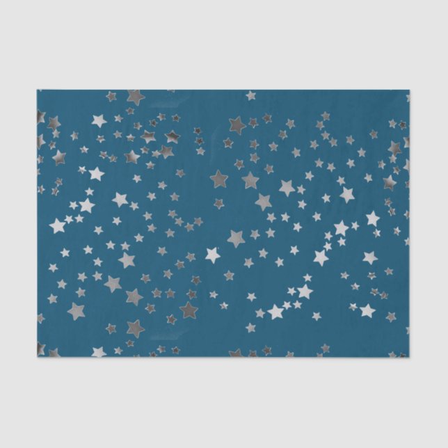 Scattered Stars on Blue Tissue Paper (Front)