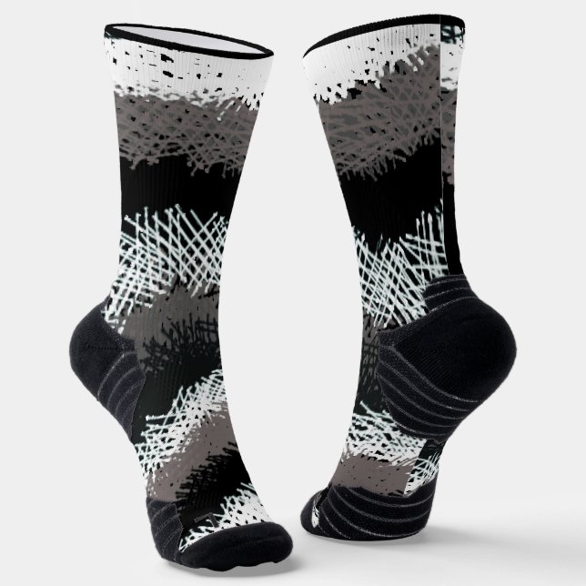 Scattered Sticks-Black and white Socks (Angled)