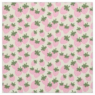 Scattered Strawberries on Cream Fabric
