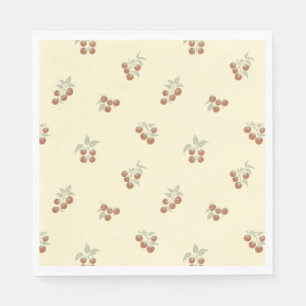 Scattered Tomato Branch Botanical Picnic Rust Napkin
