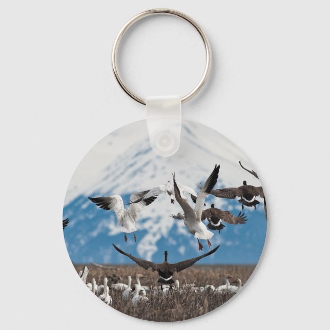Scattering Geese Key Ring (Front)