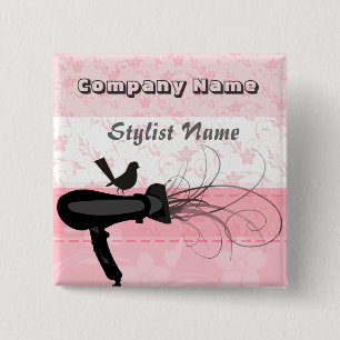 Scatterred Flowers Salon Hair Stylist Mockingbird 15 Cm Square Badge