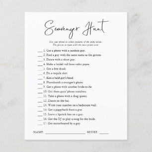 Scavenger Hunt Bridal Shower Game