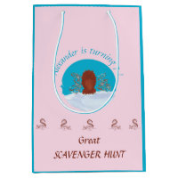 Scavenger hunt fun squirrel digging custom on pink