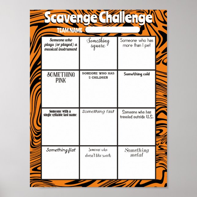 Scavenger hunt office ice breaker game downlowd poster (Front)