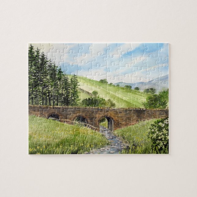 Scawgill Bridge over River Aiken, Lake District Jigsaw Puzzle (Horizontal)