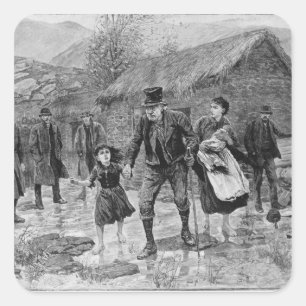 Scene at an Irish Eviction in County Kerry Square Sticker