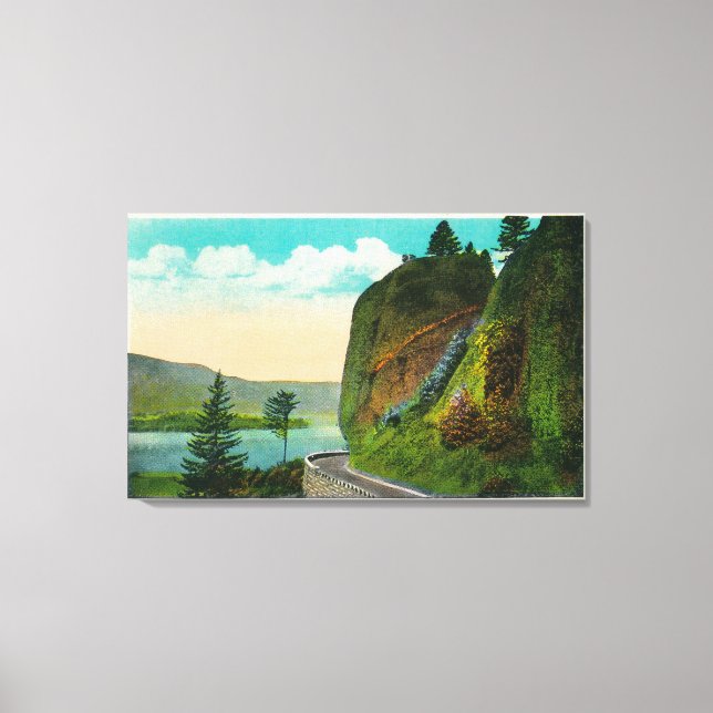 Scene at Shepperd's Dell on Columbia River Canvas Print (Front)