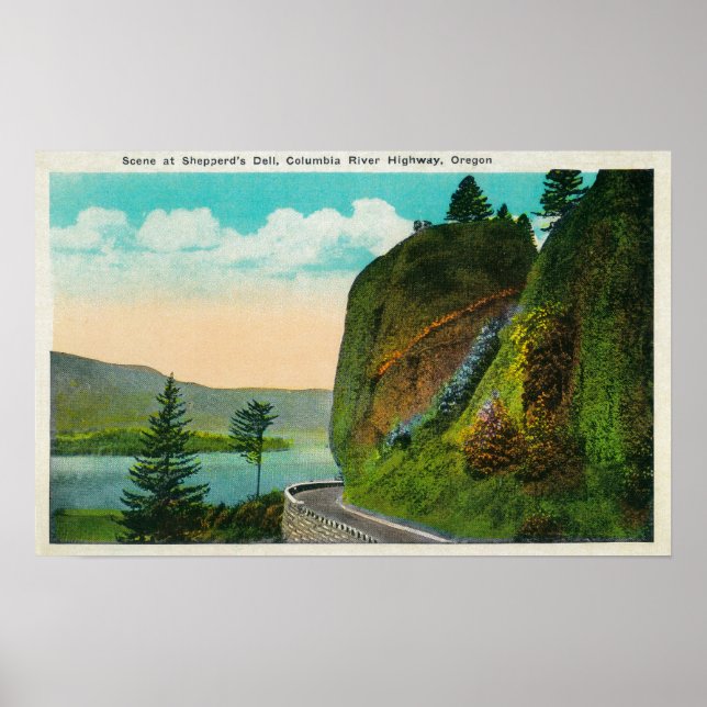 Scene at Shepperd's Dell on Columbia River Poster (Front)