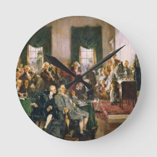 Scene at the Signing of the Constitution Round Clock