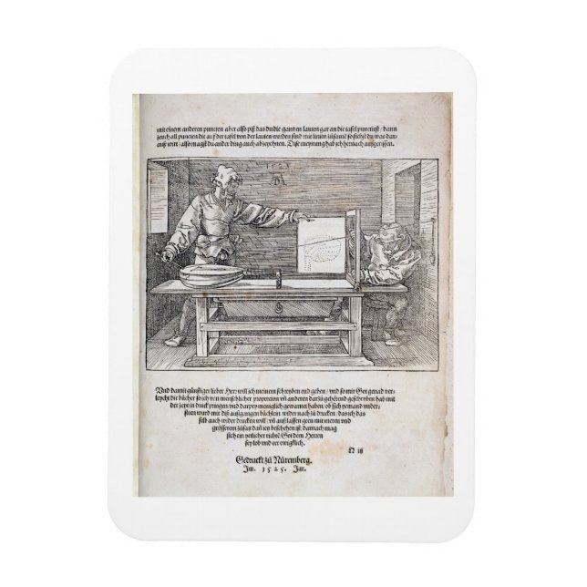 Scene from Durer's 'Course in the Art of Drawing', Magnet (Vertical)