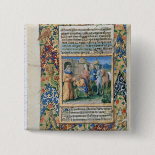 Scene from the 'Hours of Louis d'Orleans' 15 Cm Square Badge