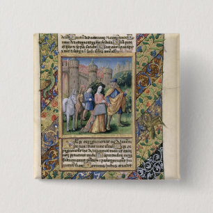 Scene from the 'Hours of Louis d'Orleans' 15 Cm Square Badge