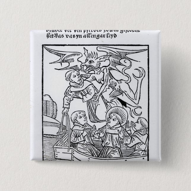 Scene from 'The Navigation of St. Brendan' 15 Cm Square Badge (Front)