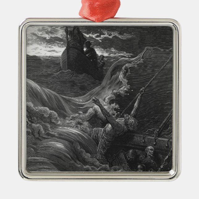 Scene from 'The Rime of the Ancient Mariner' Metal Tree Decoration (Front)