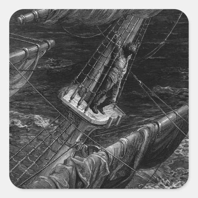Scene from 'The Rime of the Ancient Mariner' Square Sticker (Front)