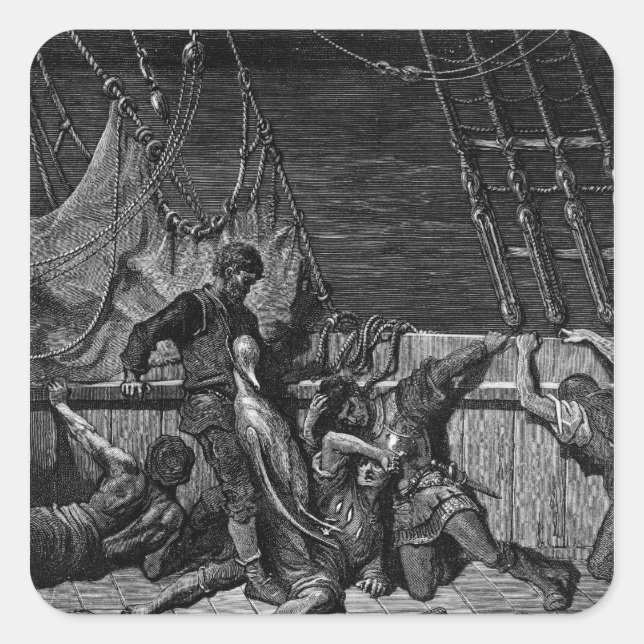 Scene from 'The Rime of the Ancient Mariner' Square Sticker (Front)