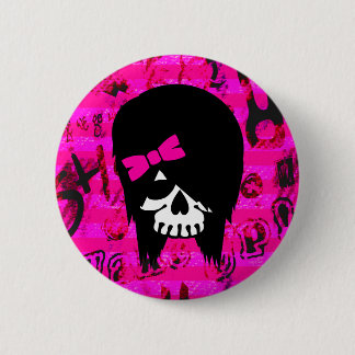 Scene Girl Skull Button
