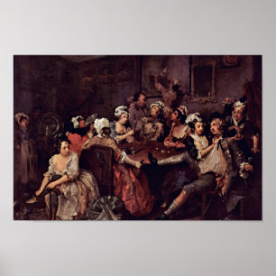 Scene In A Tavern " By Hogarth William Poster