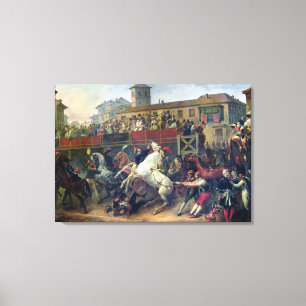 Scene of an unmounted horse race in Rome Canvas Print