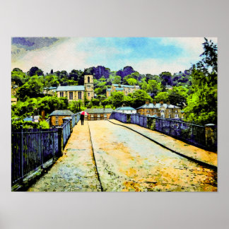 Scene of Ironbridge in Shropshire, England Poster