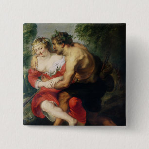 Scene of Love or, The Gallant Conversation 15 Cm Square Badge