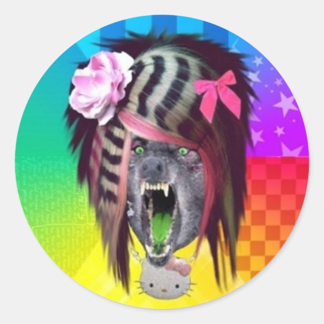 Scene Wolf Meme Stickers (Front)