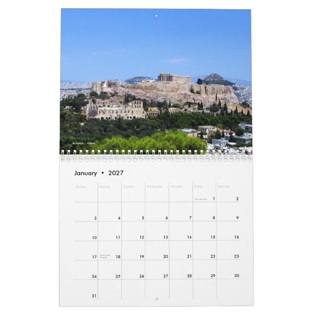 Sceneries of Greece wall calendar (Jan 2027)