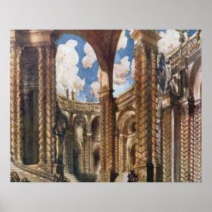 Scenery design for the Betrothal, from Sleeping Be Poster