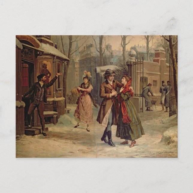 Scenery for the scene with Mimi and Rodolfo Postcard (Front)