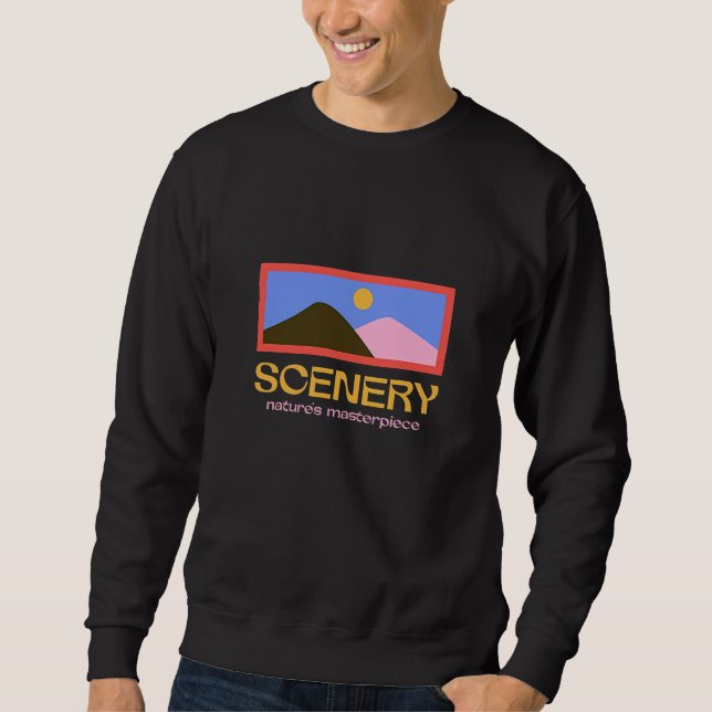 "Scenery Masterpiece - Minimalist Nature Tee" Sweatshirt (Front)