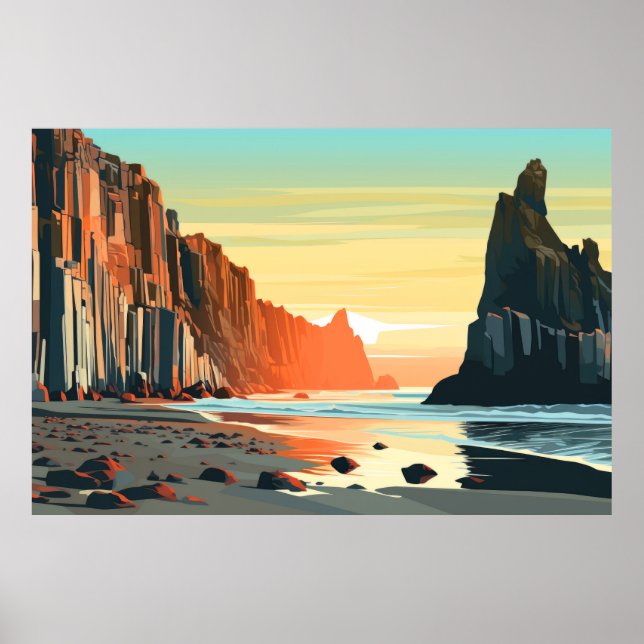 Scenery Natural Sunset Landscape Nature Poster (Front)