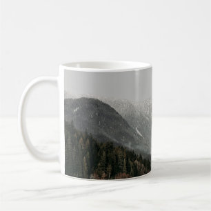 SCENERY OF TREES AND MOUNTAIN COFFEE MUG