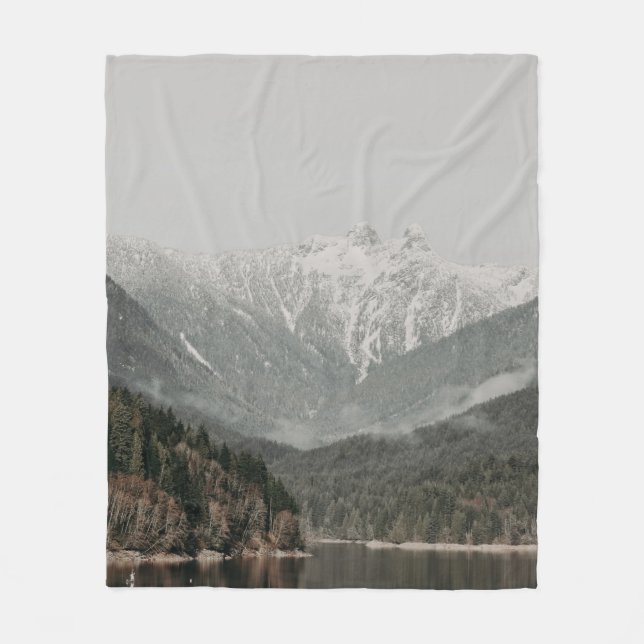 SCENERY OF TREES AND MOUNTAIN FLEECE BLANKET (Front)